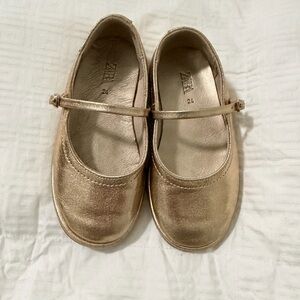 Zara Kids Metallic Gold Dress Shoes